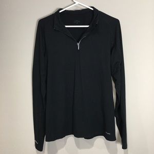 Women's Athletic 1/4 Zip - Black w/ Thumb Holes